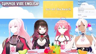 Miko and Roboco learn "Sun on the beach" from Calli [Hololive/Eng sub]