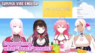 Miko and Roboco learn "Sun on the beach" from Calli [Hololive/Eng sub]