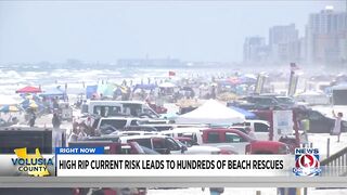 High rip current risk leads to hundreds of beach rescues in Volusia County