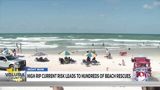 High rip current risk leads to hundreds of beach rescues in Volusia County