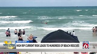 High rip current risk leads to hundreds of beach rescues in Volusia County