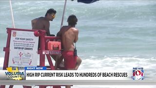 High rip current risk leads to hundreds of beach rescues in Volusia County