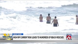 High rip current risk leads to hundreds of beach rescues in Volusia County