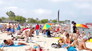 Beach Nova Icaria/ Barcelona beach walk ????️????????walking Spain best beaches