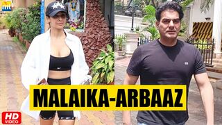 Malaika Arora In Yoga Sleeves And Shorts, Ex-husband Arbaaz Khan In Black T-Shirt