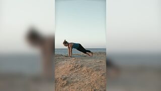 Stretching at the Beach