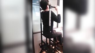 Longship Homefit Multi Gym Office Workout Guide Sitting Pull up + Backward Stretching