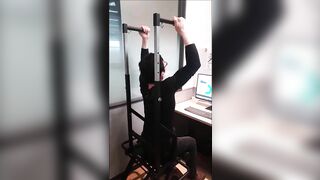 Longship Homefit Multi Gym Office Workout Guide Sitting Pull up + Backward Stretching