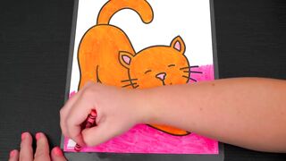 Coloring a Cat Stretching | Crayola Crayons
