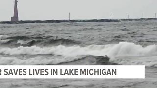 Off-duty officer jumps in to save lives at Grand Haven beach