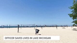 Off-duty officer jumps in to save lives at Grand Haven beach