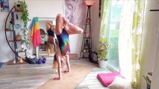 Stretching exercises for back strengthening with Handstands, Yoga