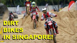 Racing "Illegal" Dirt Bikes on the Singapore Beach!