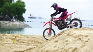 Racing "Illegal" Dirt Bikes on the Singapore Beach!