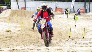 Racing "Illegal" Dirt Bikes on the Singapore Beach!