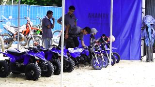 Racing "Illegal" Dirt Bikes on the Singapore Beach!