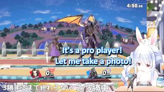 Pro Smash Player Kneel & Apologize After Losing to Pekora On Stream【Hololive | Eng Sub】