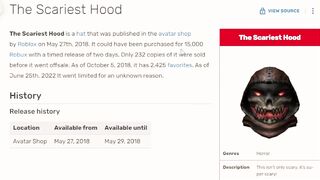 The Scariest Hood Went Limited In Roblox!