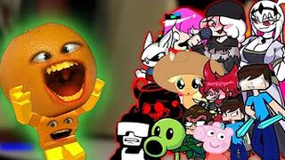 FNF Sliced (Vs Pibby Annoying Orange Roblox ) But Different Characters Sings It ???? Learn With Pibby