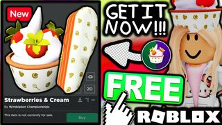 FREE ACCESSORIES! HOW TO GET Strawberries & Cream Hat/Tennis Bag! (Roblox WimbleWorld Event)