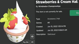 FREE ACCESSORIES! HOW TO GET Strawberries & Cream Hat/Tennis Bag! (Roblox WimbleWorld Event)