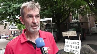 Boeren protesteren bij provinciehuis tegen stikstofbeleid