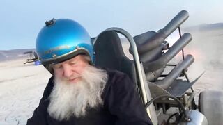 Crazy Rocketman: Riding the "Beast" jet engine go kart.