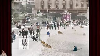 A Day at the Beach 1926 - Biarritz France 1920s | AI Enhanced 4K 60fps
