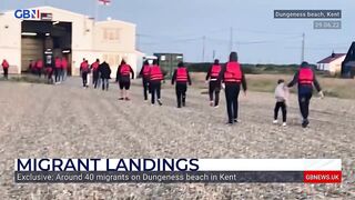 Exclusive footage of migrants landing at Dungeness Beach in Kent | Brazier reacts