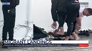 Exclusive footage of migrants landing at Dungeness Beach in Kent | Brazier reacts