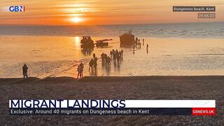 Exclusive footage of migrants landing at Dungeness Beach in Kent | Brazier reacts