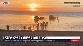 Exclusive footage of migrants landing at Dungeness Beach in Kent | Brazier reacts