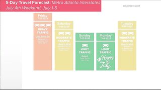 Here's a look at the travel forecast for the Fourth of July weekend