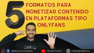 5 Formatos para Monetizar ???? Contenido en plataformas tipo OnlyFans ✅????