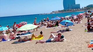 Beach Sant Miquel / Barcelona beach walk ????walking Spain best beaches????????