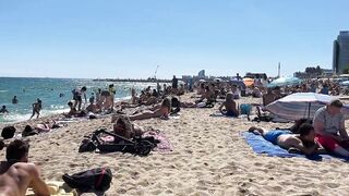 IBIZA Beach Summer - Beautiful Barcelona Stunning Seaside Beach Capital Of Catalonia Walking 4K