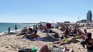 IBIZA Beach Summer - Beautiful Barcelona Stunning Seaside Beach Capital Of Catalonia Walking 4K