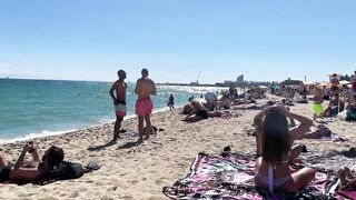 IBIZA Beach Summer - Beautiful Barcelona Stunning Seaside Beach Capital Of Catalonia Walking 4K