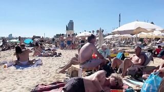 IBIZA Beach Summer - Beautiful Barcelona Stunning Seaside Beach Capital Of Catalonia Walking 4K