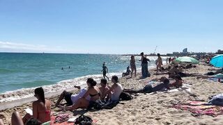 IBIZA Beach Summer - Beautiful Barcelona Stunning Seaside Beach Capital Of Catalonia Walking 4K