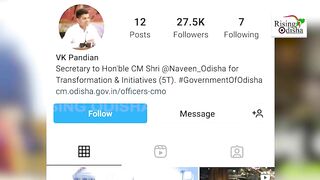 5T Secretary VK Pandian Joins Instagram, Gets Thousands of Followers | 5T Sachiba | Odisha Govt