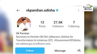 5T Secretary VK Pandian Joins Instagram, Gets Thousands of Followers | 5T Sachiba | Odisha Govt