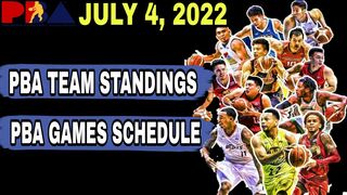 PBA STANDINGS TODAY AS OF JULY 4, 2022 | PBA GAMES SCHEDULE UPCOMING | PBA SCHEDULE TODAY | PBA