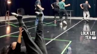 Miss Janet Jackson stretching properly before rehearsal!