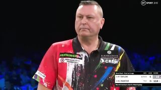 Phil Taylor playing MIND GAMES v Kevin Painter at World Seniors Matchplay Darts?