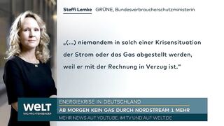 Energiekrise in Deutschland: Ab Montag kein Gas mehr durch Nord Stream 1