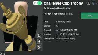 FREE ACCESSORY! HOW TO GET Challenge Cup Trophy! (Roblox WimbleWorld Event)