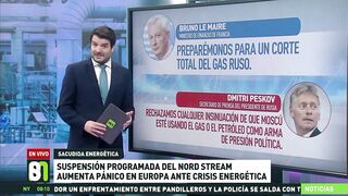 Suspensión programada del Nord Stream aumenta el pánico en Europa ante la crisis energética