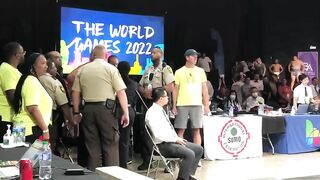 Egyptian sumo wrestling coach storms ring at The World Games in Birmingham