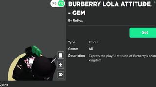 FREE EMOTE! HOW TO GET BURBERRY LOLA ATTITUDE - GEM (ROBLOX BURBERRY EVENT)